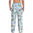 thumbnail image 3 of Goofa Colorful Sea Turtle Printed Soft Pajama Pants for Men, Wide Leg Comfy Casual Lounge Yoga Pants-Medium, 3 of 9