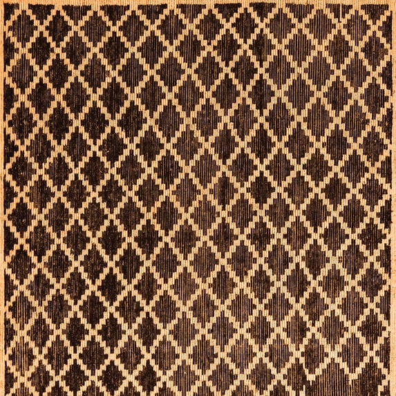 Ahgly Company Indoor Square Abstract Orange Modern Area Rugs, 5' Square