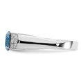 thumbnail image 3 of Sterling Silver Light Blue Round w/Pav‚ Sides CZ Ring, 3 of 5
