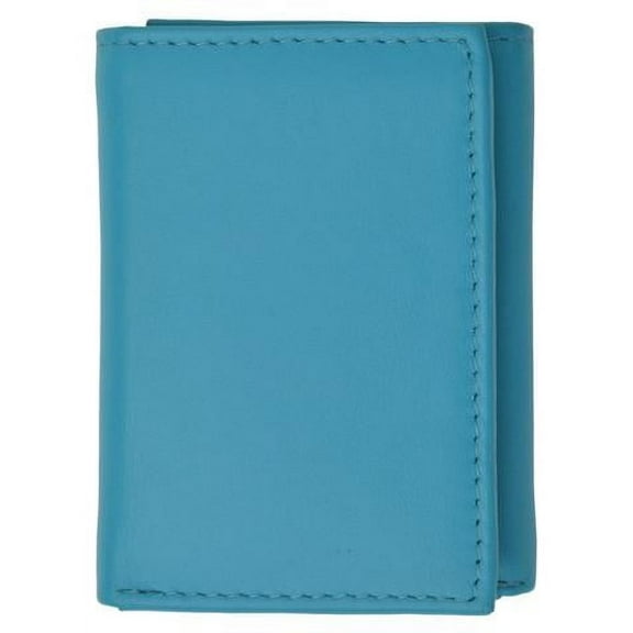 Premium soft babyblue leather kids trifold wallet