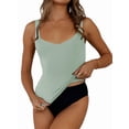 thumbnail image 2 of Womens U-Neck Tank Tops for Women 2025 Slim Fitted Soft Basic Shirts Green XL, 2 of 8