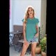 thumbnail image 5 of Top Holgado de Cuello Redondo para Mujer, Color Verde Frijol, Talla L, 5 of 9