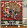 thumbnail image 3 of 4PCS Vintage Motorcycle Shower Curtain Set, Gas Station Motocross Motorbike Bike Sports Man Cave Bathroom Decor Waterproof Fabric Shower Curtain Non-slip Bath Mat Toilet Rug, Motorcycle Garage, 3 of 7