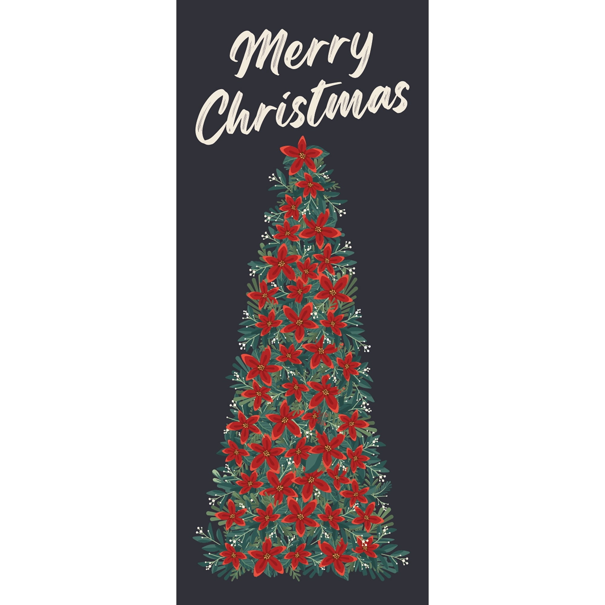 Festive Tree Decorative Christmas Door Panel, Multicolor, 30" x 6', by Holiday Time