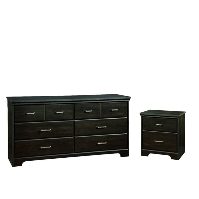2 Piece Set with Dresser and Nightstand in Ebony