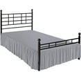thumbnail image 2 of Twin Size Bed Skirt with Split Corners - 30 Inch Drop Smooth & Soft Ruffle Bed Frame Cover (Twin 39 x 75) Wrinkle & Fade Resistant, 100% Brushed Microfiber - Light Grey Solid., 2 of 4