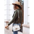 thumbnail image 4 of Women'S Long-Sleeved Lapel Short Jacket Fall Winter Solid Color Deerskin Button Jacket Dark Green S, 4 of 5