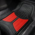 thumbnail image 3 of FH Group Universal Trimmable 3pcs Rubber Red Car Floor Mats w. Air Freshener, 3 of 6