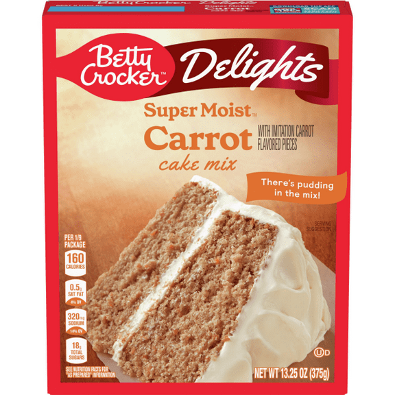 Pack of 2 Betty Crocker Delights Supermoist Carrot Cake Mix, 13.25 OZ