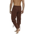 thumbnail image 2 of Mens Medieval Renaissance Pirate Lace-Up Pants Gothic Cosplay Costume Trousers, 2 of 11