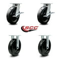 thumbnail image 2 of 8 Inch Kingpinless Phenolic Wheel Caster Set 2 Brakes 2 Rigid Service Caster, 2 of 2