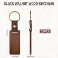 thumbnail image 2 of Rollbacks & More 25PCS Wooden Keychain Blanks Rectangle Wood with Leather Strap Engraving Key Chain, 2 of 7