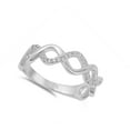 thumbnail image 4 of Clear CZ Criss Cross Infinity Knot Ring .925 Sterling Silver Band White Jewelry Female Size 7, 4 of 4