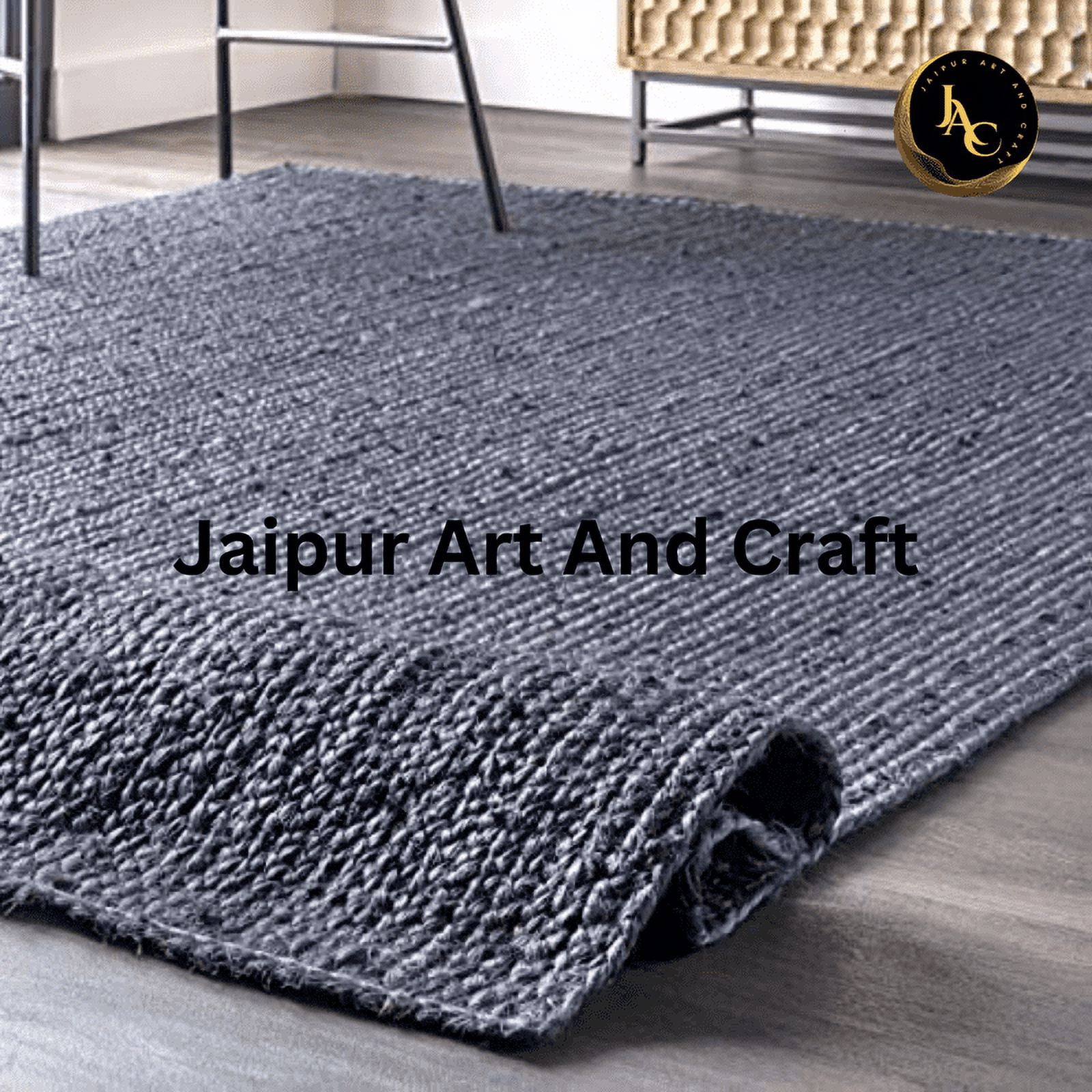 Jaipur Art And Craft Jute Indoor Carpet Rectangle Hand Braided Reversible Area Rug (4x6 Sq ft)