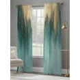 thumbnail image 4 of Modern Turquoise Gold Sheer Curtains for Living Room Bedroom Abstract Teal Minimalist Art Sheer Curtains 84 Inch Long 2 Panels Set Light Filtering Curtain Window Treatments Drapes for Dining Room, 4 of 6