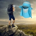 thumbnail image 4 of Men Women Fishing Hiking Flap Caps Quick Dry 360 Degree Sunshade UV Protection Removable Face Mask Ear Neck Cover Outdoor Caps, 4 of 9