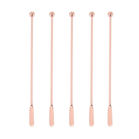 

5Pcs Stainless Steel Stirrer Beverage Stirrers Stir Cocktail Swizzle Stick- Gold-Straight Bar 19Cm
