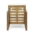 thumbnail image 5 of Noble House Muad Outdoor Acacia Wood Club Chair with Cushions, Set of 2, Teak and Beige, 5 of 10