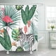 thumbnail image 1 of ABPHQTO Cortina de ducha Tropical Jungle Zebra y Flamingo Nature Palm Leaves 160x180 cm, 1 of 1