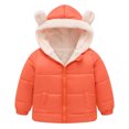 thumbnail image 2 of NAISIBABY Boys Girls Quilted Coat, Solid Color Zip Up Plush Thicken Hooded Winter Casual Coat Orange 5-6T, 2 of 9