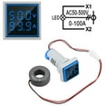 thumbnail image 4 of Square Dual Display Indicator Ammeter Voltmeter 2-in-1 Signal Light 22mm LED Meter, 4 of 8