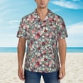 thumbnail image 2 of Pofeuu Daisies Flowers Print Hawaiian Shirt for Men Sleeves Casual Button Down Summer Beach Dress Shirts T-Shirts,X-Large, 2 of 7