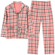 thumbnail image 1 of Conjunto de pijama de manga larga de algodón 100% para mujer de otoño cárdigan fino para personas mayores de mediana edad adecuado para el hogar, 1 of 5
