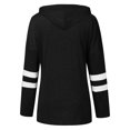 thumbnail image 6 of Abcnature Womens Color Block Long Sleeve Pullover Hooded Side Split High Low Tunic Top Plus Size Tops for Ladies Autumn Winter Casual Loose Tunic Blouse Black M, 6 of 7