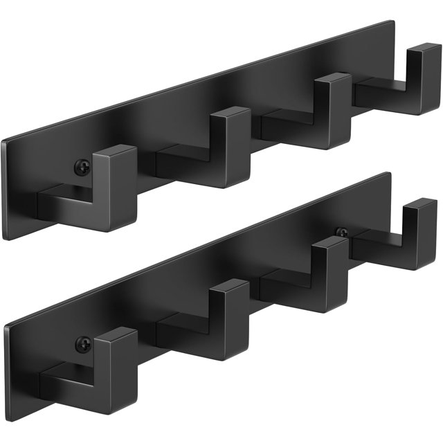 Coat Rack Wall Mount with L Shaped Coat Hooks Wall Hooks Heavy Duty Stainless Steel Towel Hooks Wall Coat Hanger Robe Hooks for Bathroom Kitchen Entryway ( Hooks PC)