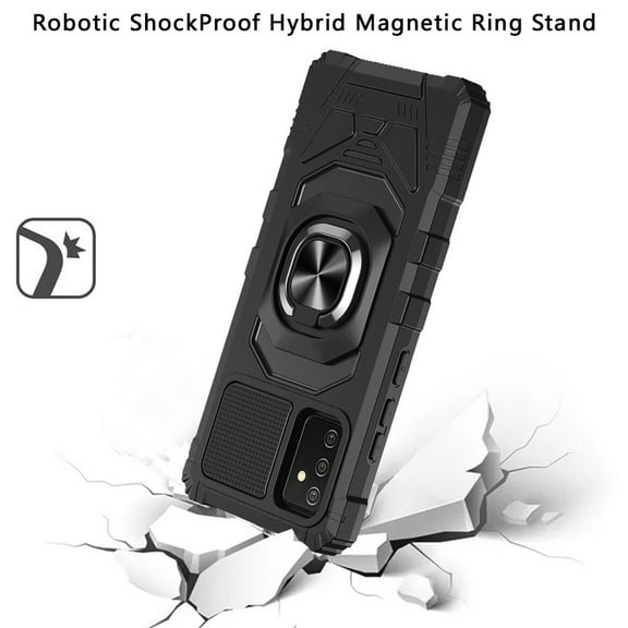 Xpression Case for Phone Case for Samsung Galaxy A53 5G with Magnetic Ring Stand Kickstand Hybrid Dual Layer Rugged Shockproof Protective Cover [ Black ]