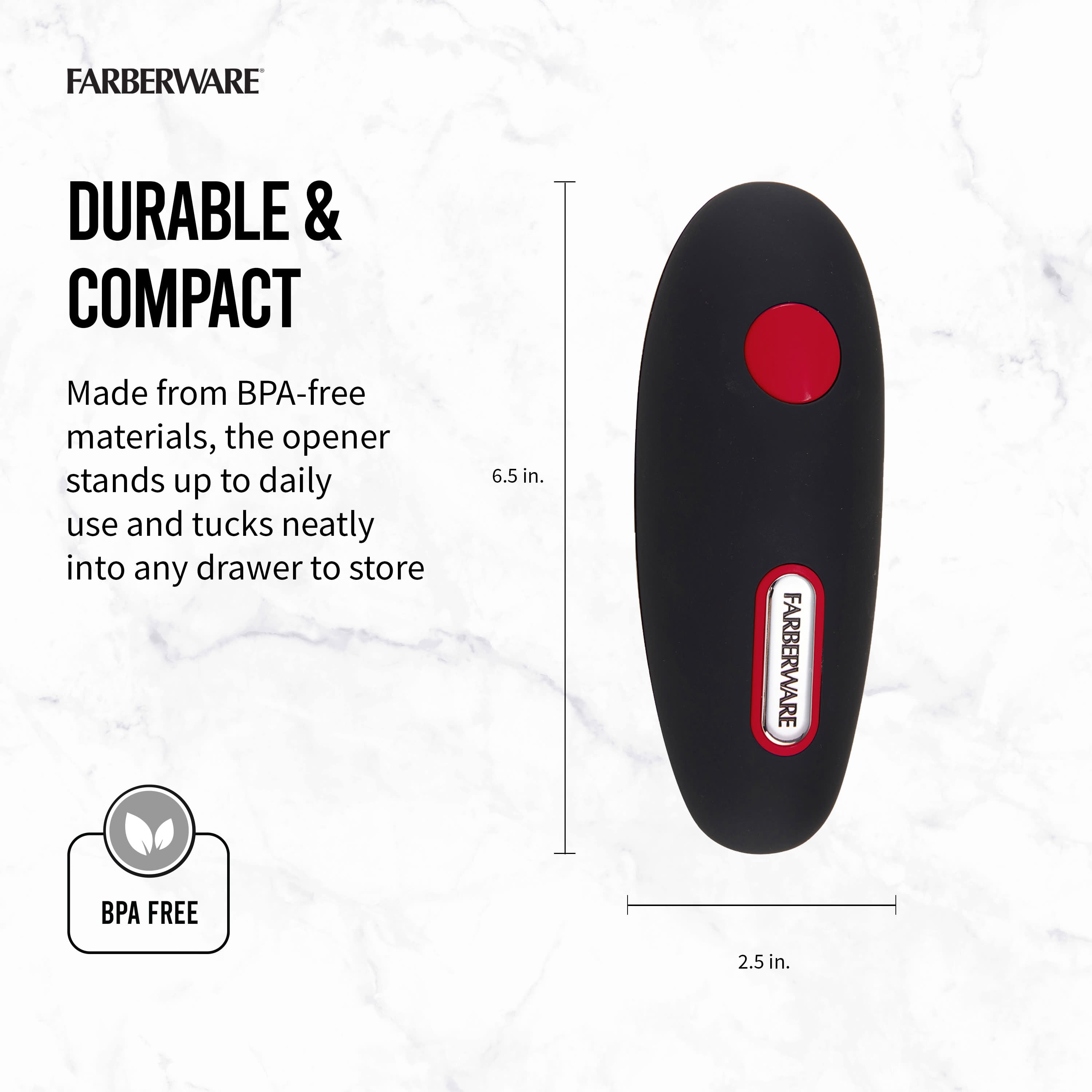 Farberware Electric Can Opener Red 70W 120 V