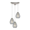 thumbnail image 2 of Elk Lighting Lagoon - Three Light Triangle Pendant, Satin Nickel Finish with Clear Water Glass, 2 of 2