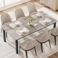 thumbnail image 4 of Industrial Dining Table for 6-8 People, 78.7 in Long Wooden Kitchen Table with Sturdy Metal Frame, Seats 6 Rectangular Counter for Dinner, Kitchen, Dining Room - Grey, 4 of 7