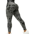thumbnail image 1 of 1 pantalón de yoga para correr y fitness, teñido anudado, negro y gris, talla M, 1 of 3
