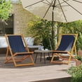 thumbnail image 1 of vidaXL Chaises de Plage Pliantes 2 Pcs Tissu Bleu, 1 of 5