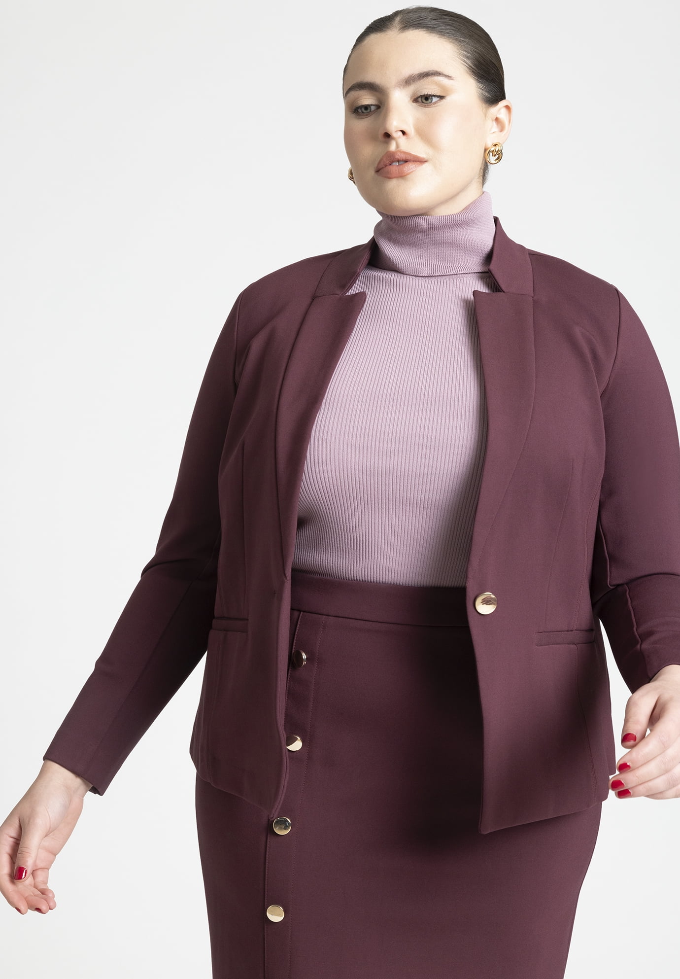 Women's Plus Size The Ultimate Stretch One Button Blazer - image 2