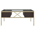 thumbnail image 3 of ACME Yumia Glass Top Writing Desk in Gold and Clear Glass, 3 of 8