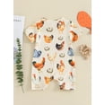 thumbnail image 3 of Newborn Baby Boy Girl Farm Outfit Animal Chicken Tractor Print Romper Short Sleeve Jumpsuit One Piece Bodysuit Country Clothes, 3 of 7