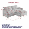 thumbnail image 3 of Corduroy Fabric Loveseat Sofa Couch with 1 Footrest for Living Room,2 Seater L-Shaped Sectional with Ottoman, Upholstered Large Size Deep Seat 2-Seat Sofa with 2 cushions, 3 of 12