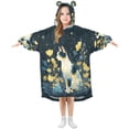 thumbnail image 6 of BZSMCE Wearable Blanket Hoodie Fashion Cat in Flower Field Home Wear, 6 of 7