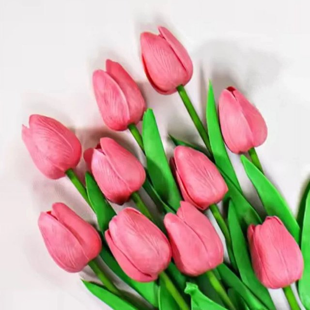 3/5 Uds tulipán flores artificiales ramo de tacto Real decoración de flores falsas para suministros de boda decoración del hogar flores de San Valentín