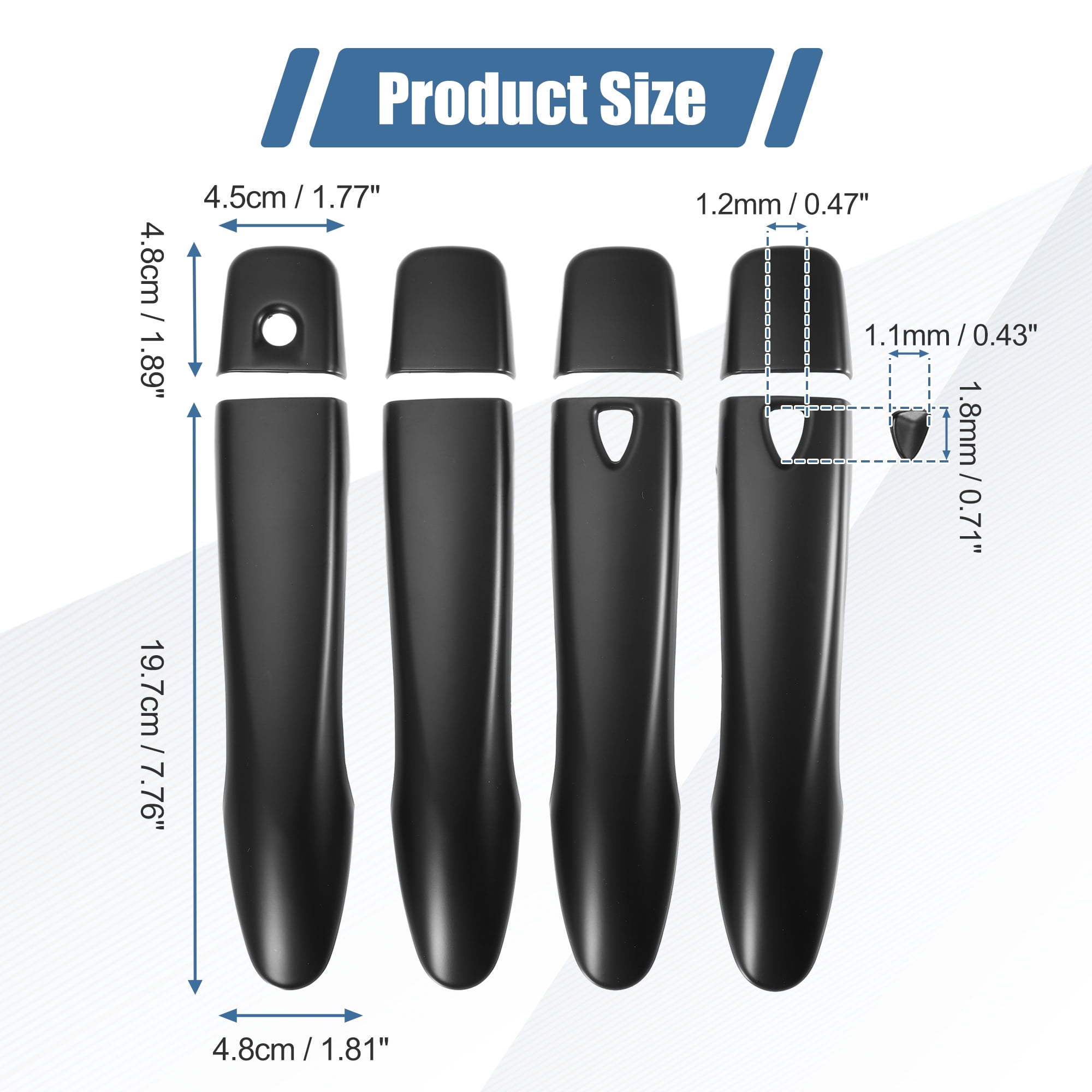 Unique Bargains Automotive Door Handle Cover Trim for Nissan Rogue 2014-2019 Matte Black