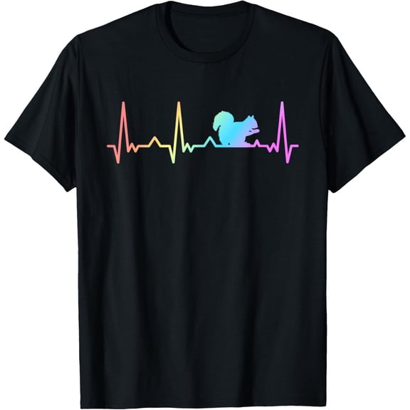 t-shirt Squirrel Squirrel Heartbeat T-Shirt mens,black,women,funny,journey,Crew Neck, Short Sleeve,printing