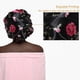thumbnail image 4 of Zhuge Gorro de seda suave para mujer, gorro de seda con banda extra ancha para cabello natural, gorro de dormir de noche cómodo de satén con estampado elegante (A), 4 of 4