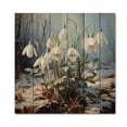 thumbnail image 3 of Designart "White Green beautyful Snowdrops Flowers" Floral Print on Natural Pine Wood, 3 of 5