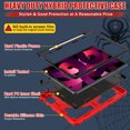 thumbnail image 4 of ELEHOLD for iPad Pro 11 inch Rugged Case, Cute Cartoon Kids Friendly Built-in Double Kickstand Full Protection Shockproof Children Case iPad Pro 11 2022/2021/2020/2018 & iPad Air 4th/5th,Red+Black, 4 of 9