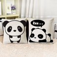 thumbnail image 3 of CNKOO Cartoon Panda Print Linen Square Pillow Case Cushion Throw Cover Home Sofa Decor, 3 of 7