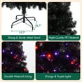 thumbnail image 6 of 6ft Bent-Top Christmas Tree in Black, Pre-Lit Artificial Xmas Tree with 250 Orange & Purple LED Lights, Whimsical Hat-Look Design, Full PET Branches with Metal Stand, Easy Assembly, 6 of 7