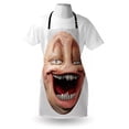 thumbnail image 3 of Humor Apron Poker Face Guy Meme Laughing Mock Person Smug Stupid Odd Post Forum Graphic, Unisex Kitchen Bib Apron with Adjustable Neck for Cooking Baking Gardening, Peach and Pearl, by Ambesonne, 3 of 3