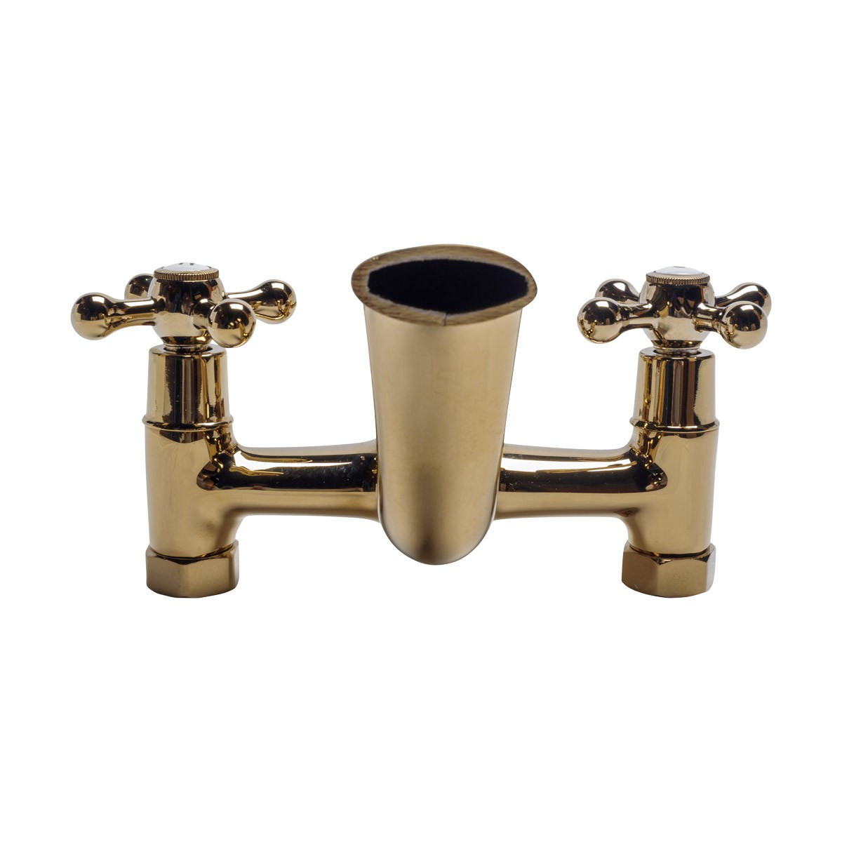 Gold Tub Shower Center-Set Faucet Bathroom bathtub Tap 6", Brass 2-Cross Handle| Renovators Supply